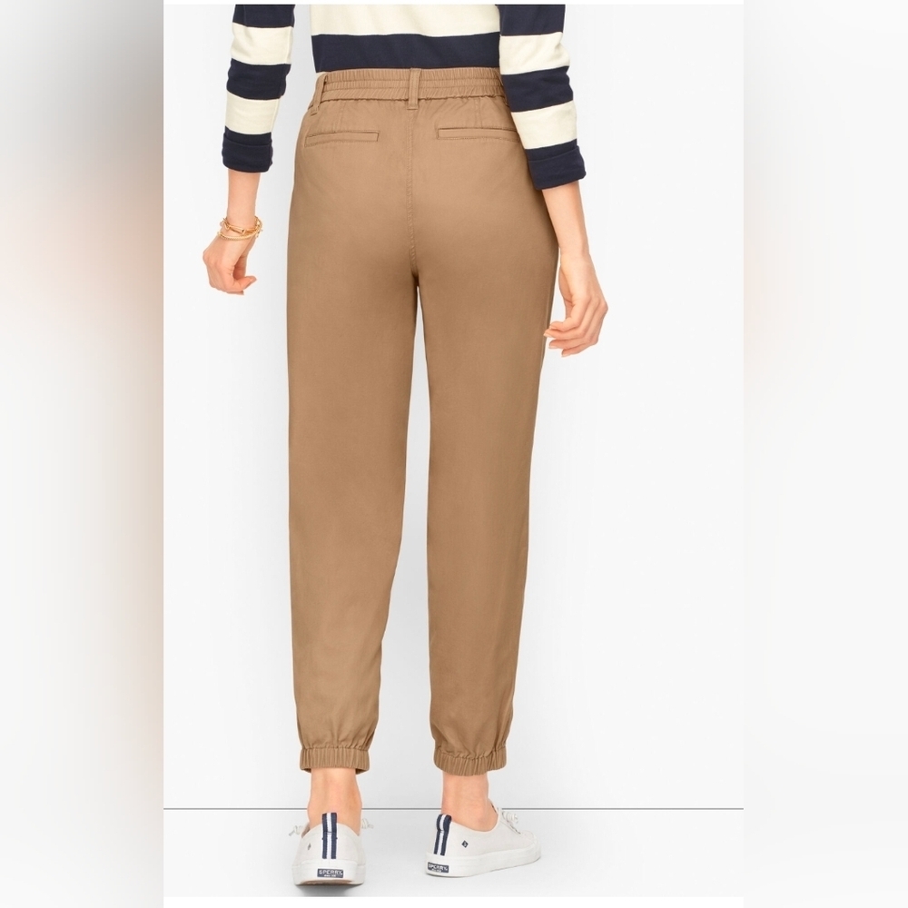 Talbots Tapered Twill Joggers Pants Khaki XL